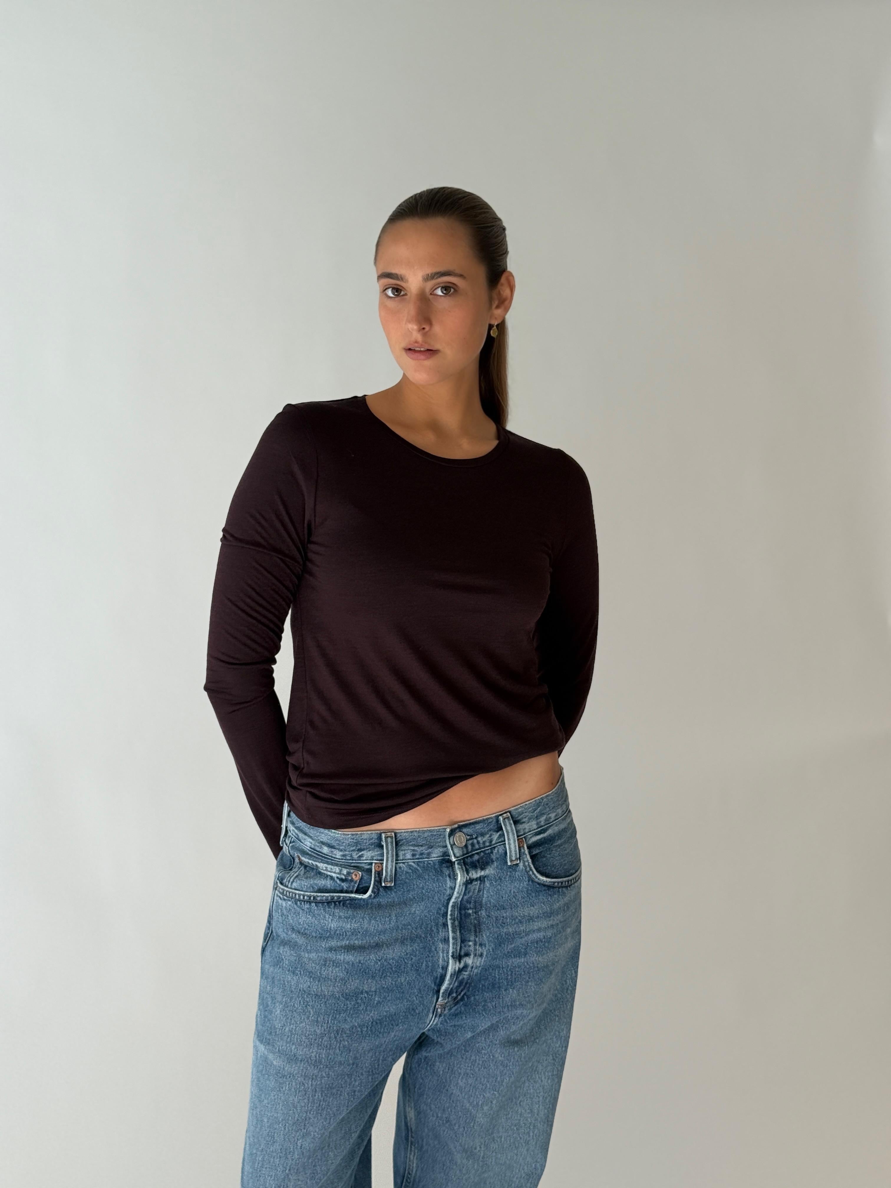 Crew neck T EGGPLANT