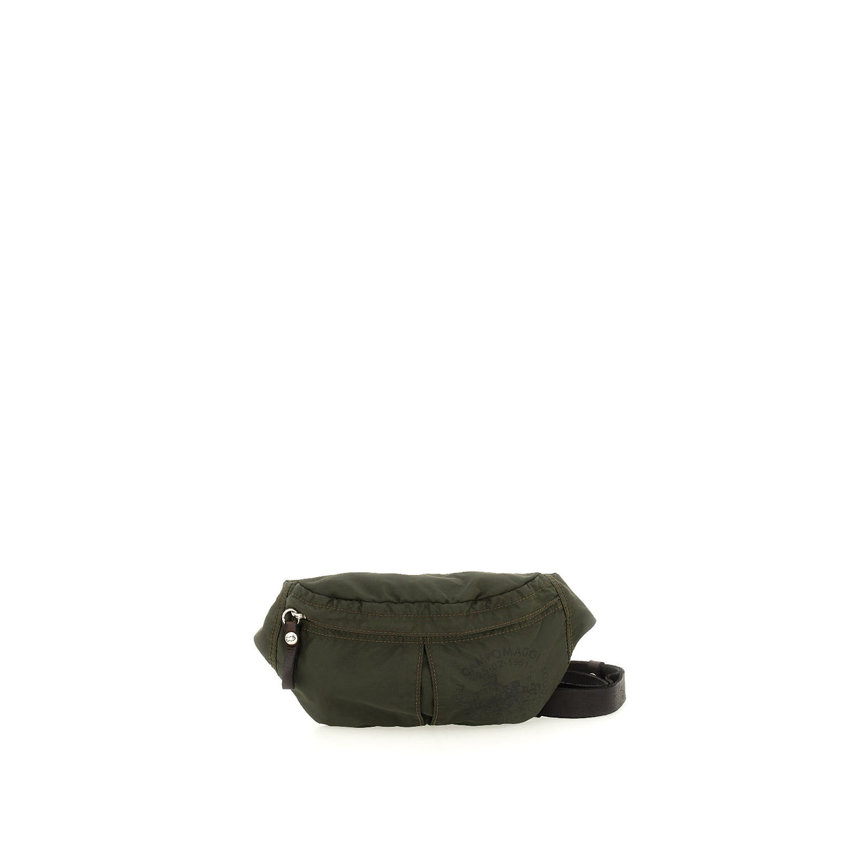 etna waist bag nylon+cow MILITARY+BROWN
