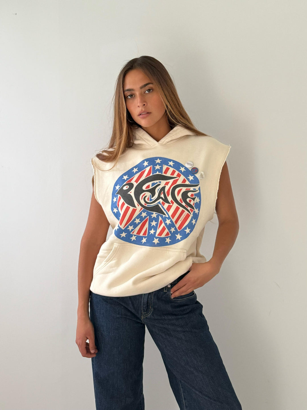 Sweatshirt agger peace NATURAL