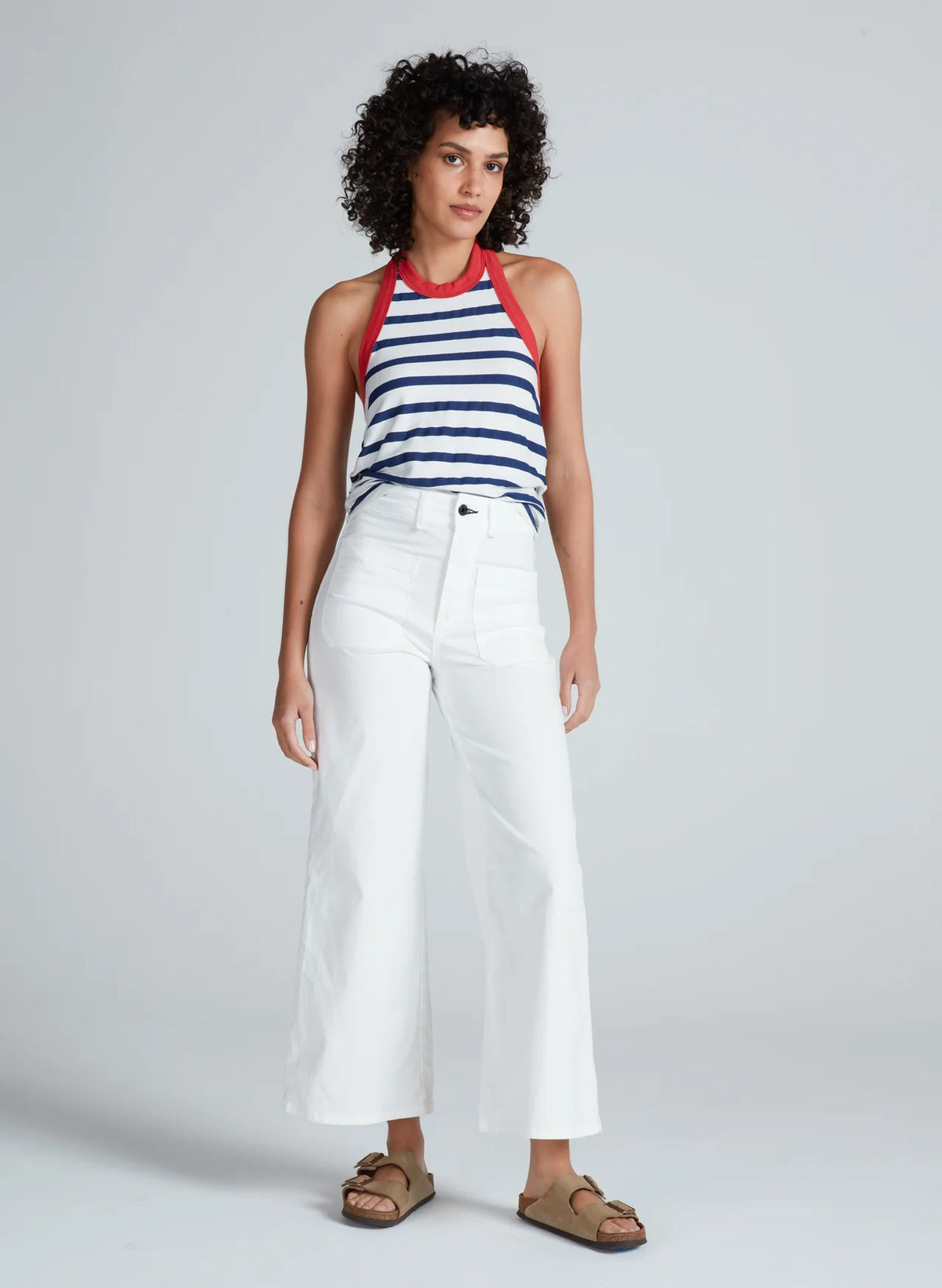 halter tank NAVY STRIPES