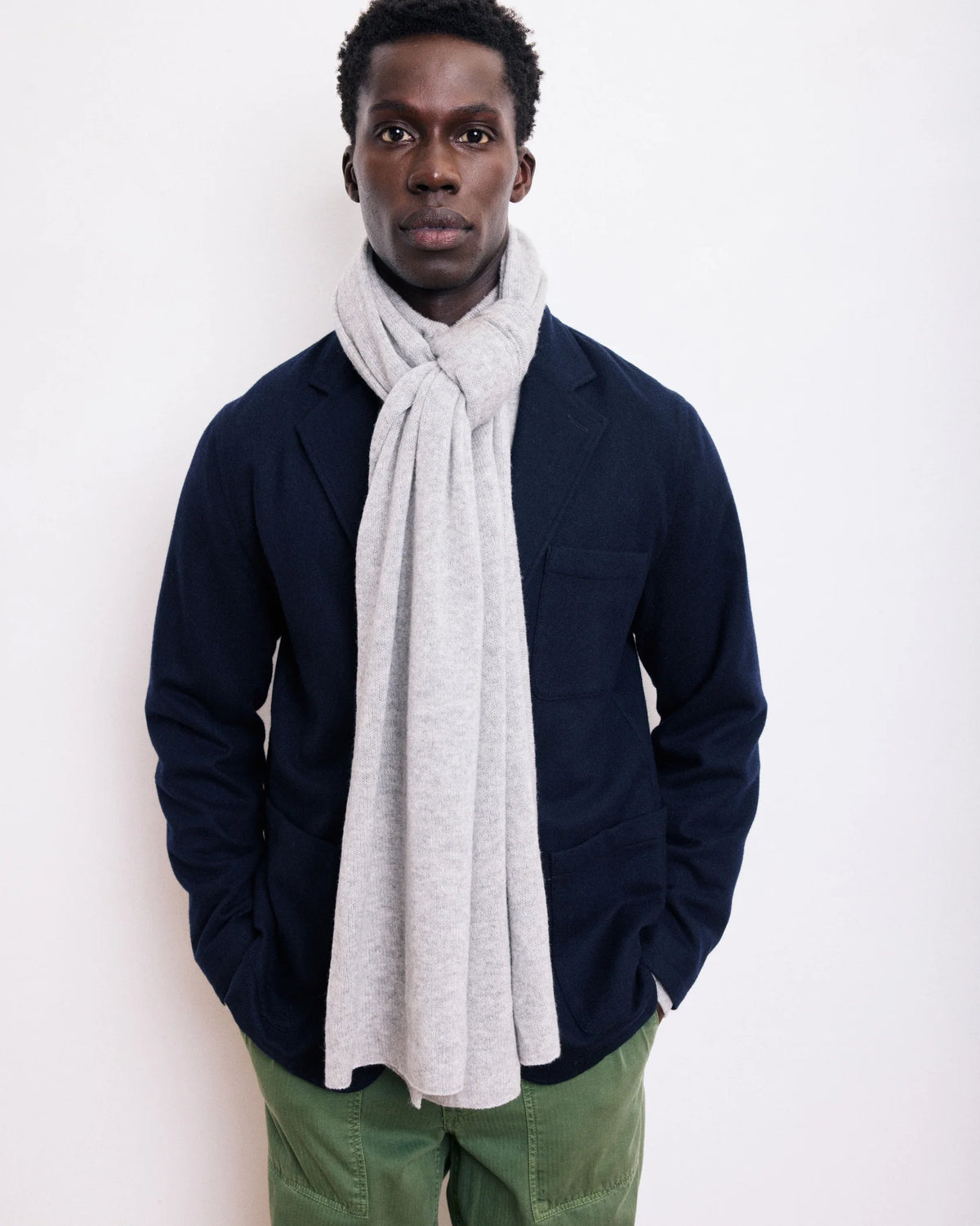 Cashmere scarf HEATHER GREY