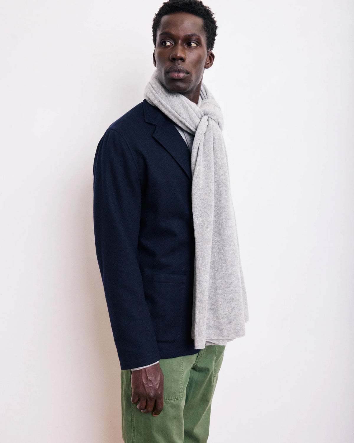 Cashmere scarf HEATHER GREY
