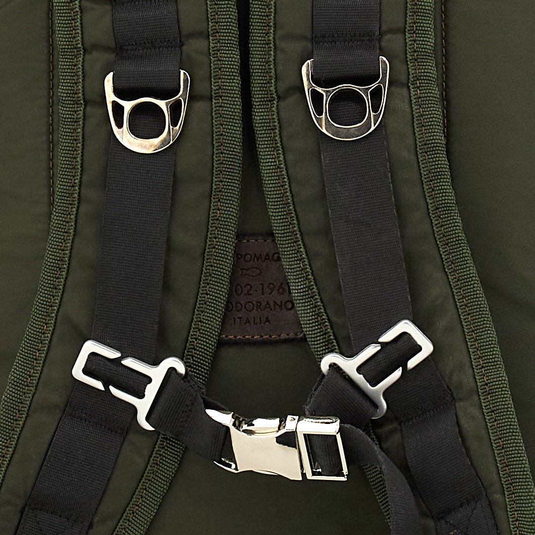 bianco backpack nylon+cow+print MILITARY+BROWN