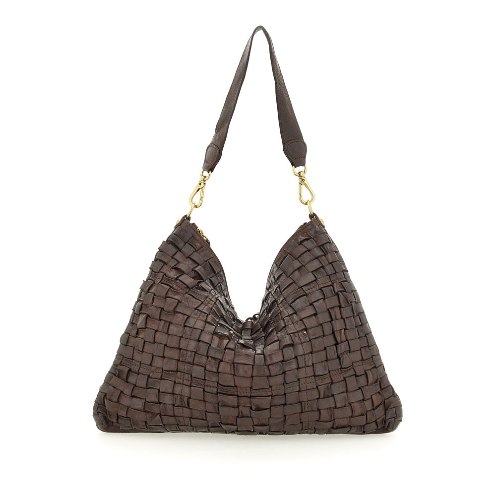 Caralal shoulder bag woven cow BROWN