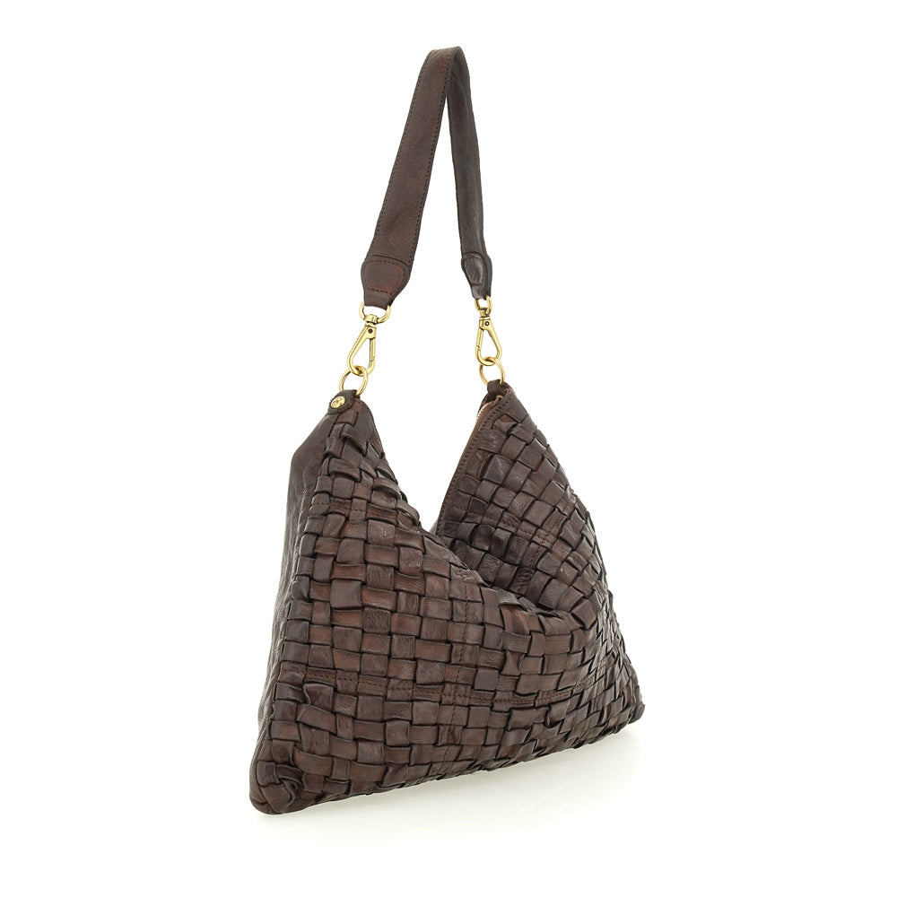 Caralal shoulder bag woven cow BROWN