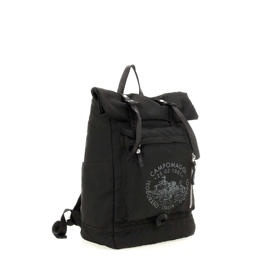 bianco backpack nylon+cow+print BLACK