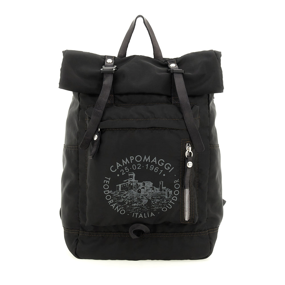 bianco backpack nylon+cow+print BLACK