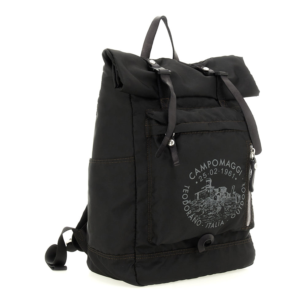 bianco backpack nylon+cow+print BLACK