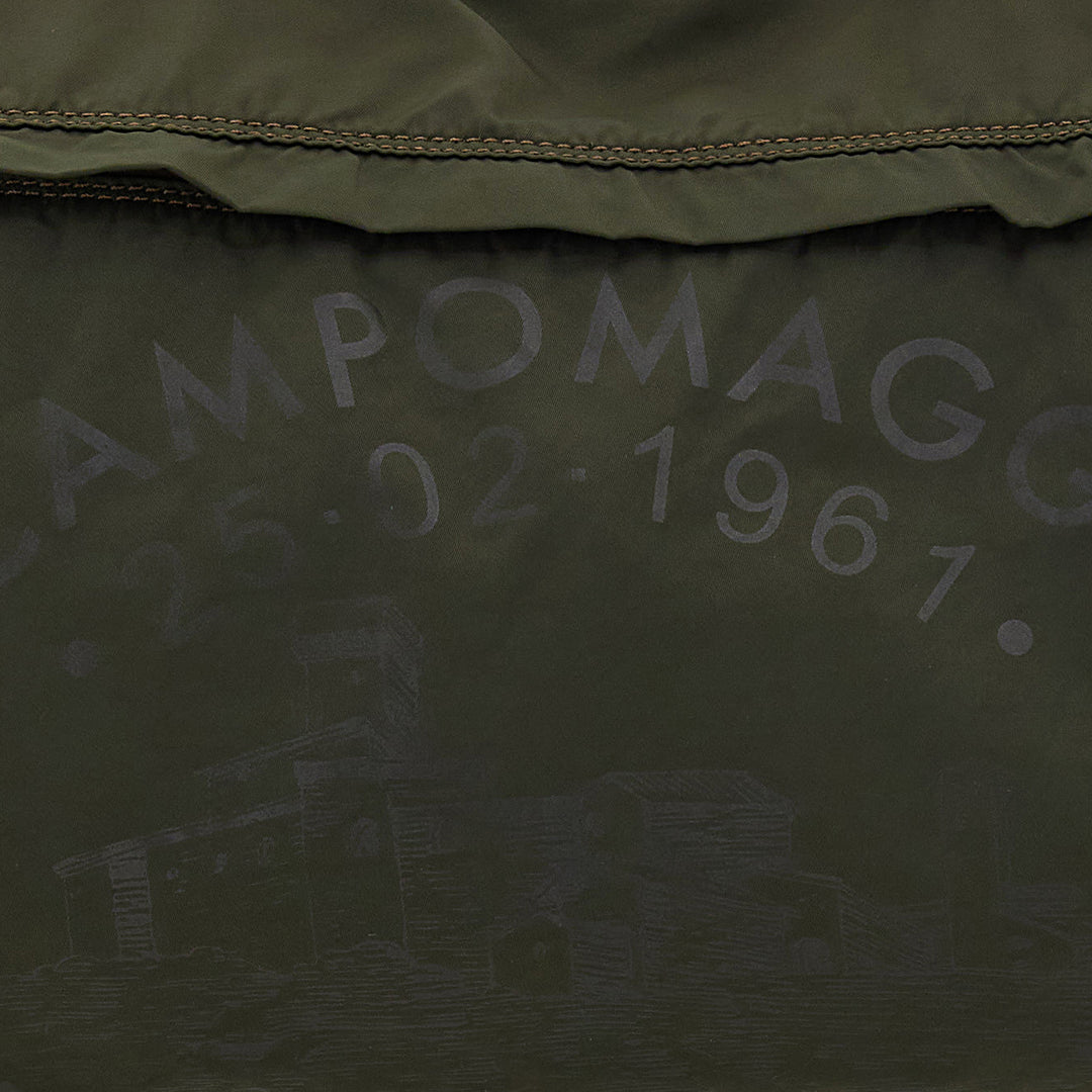 monviso weekend bag nylon+cow MILITARY+BROWN