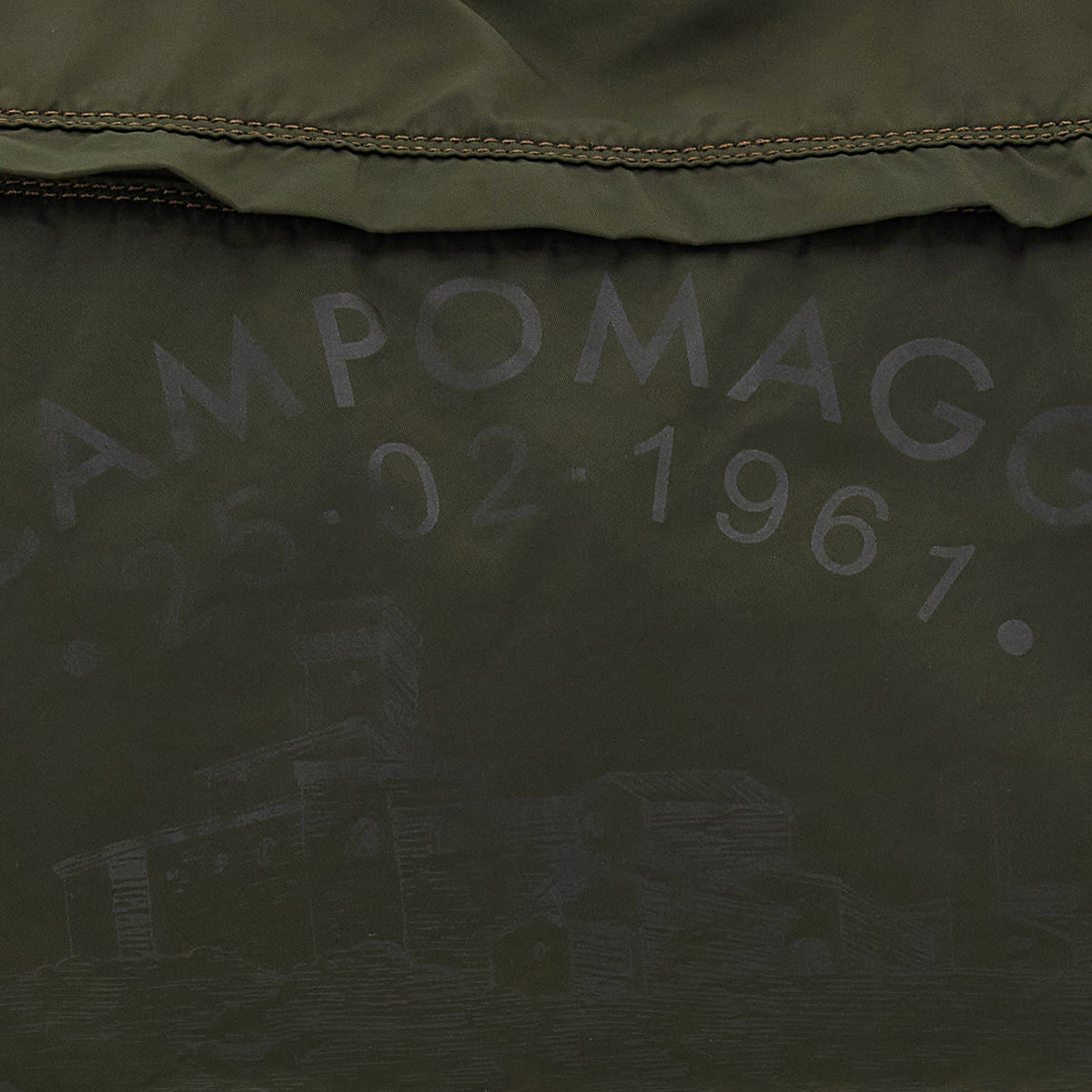 monviso weekend bag nylon+cow MILITARY+BROWN