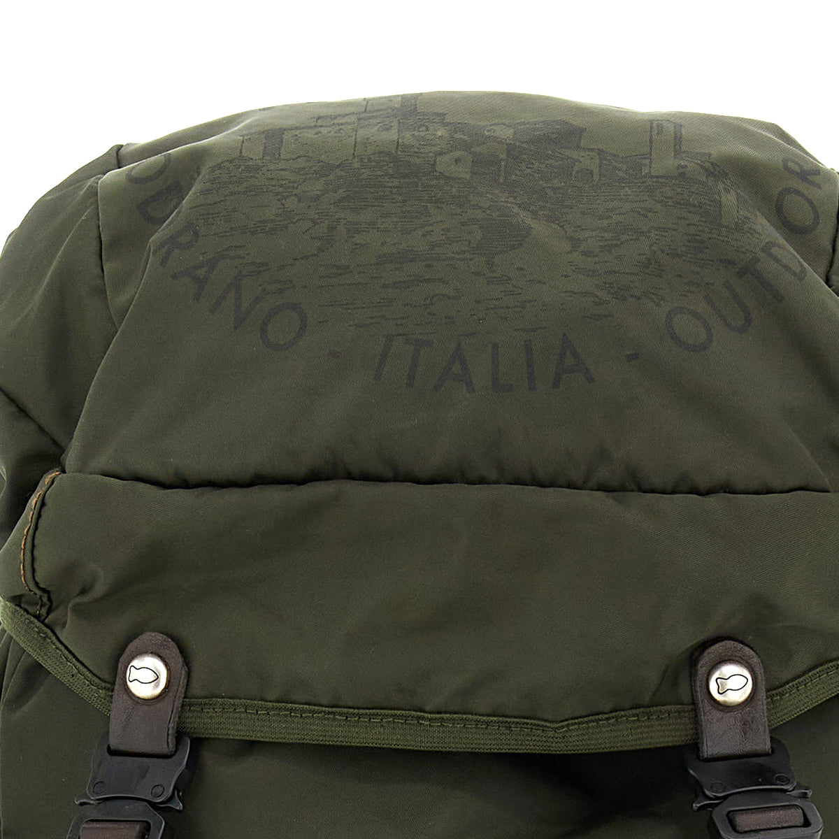 cervino backpack nylon+cow MILITARY+BROWN