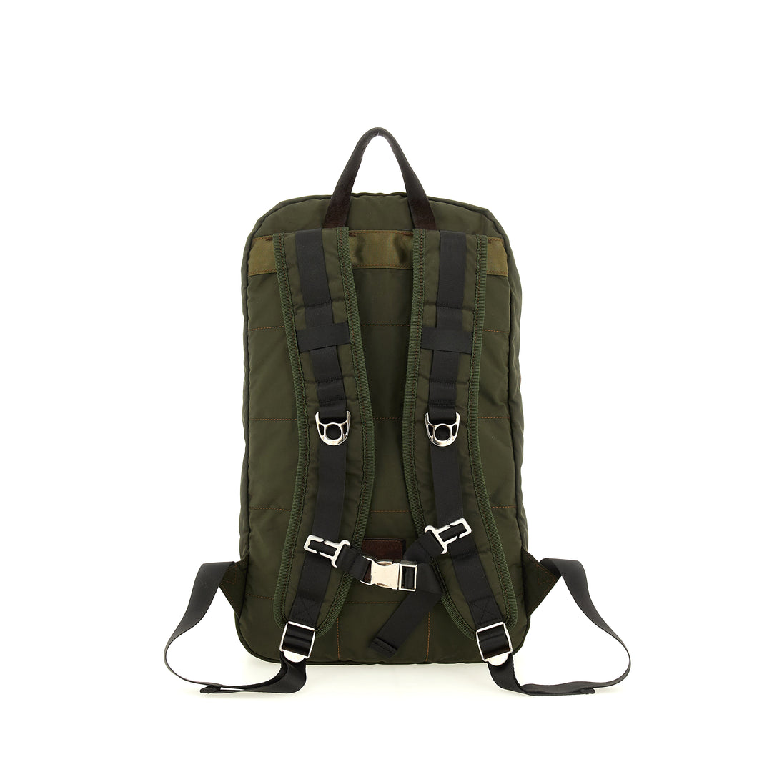 ortles backpack nylon+cow+print MILITARY+BROWN