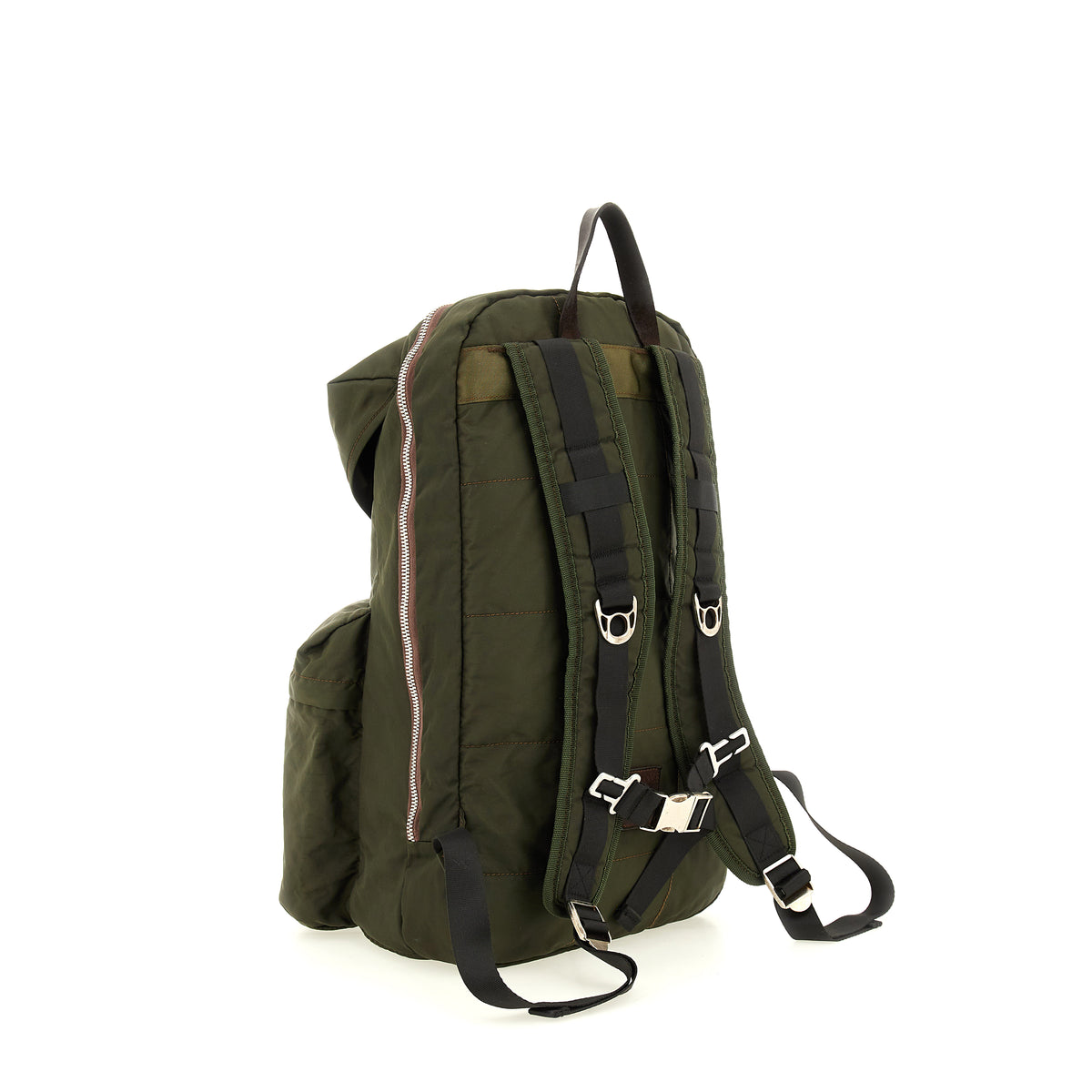 ortles backpack nylon+cow+print MILITARY+BROWN