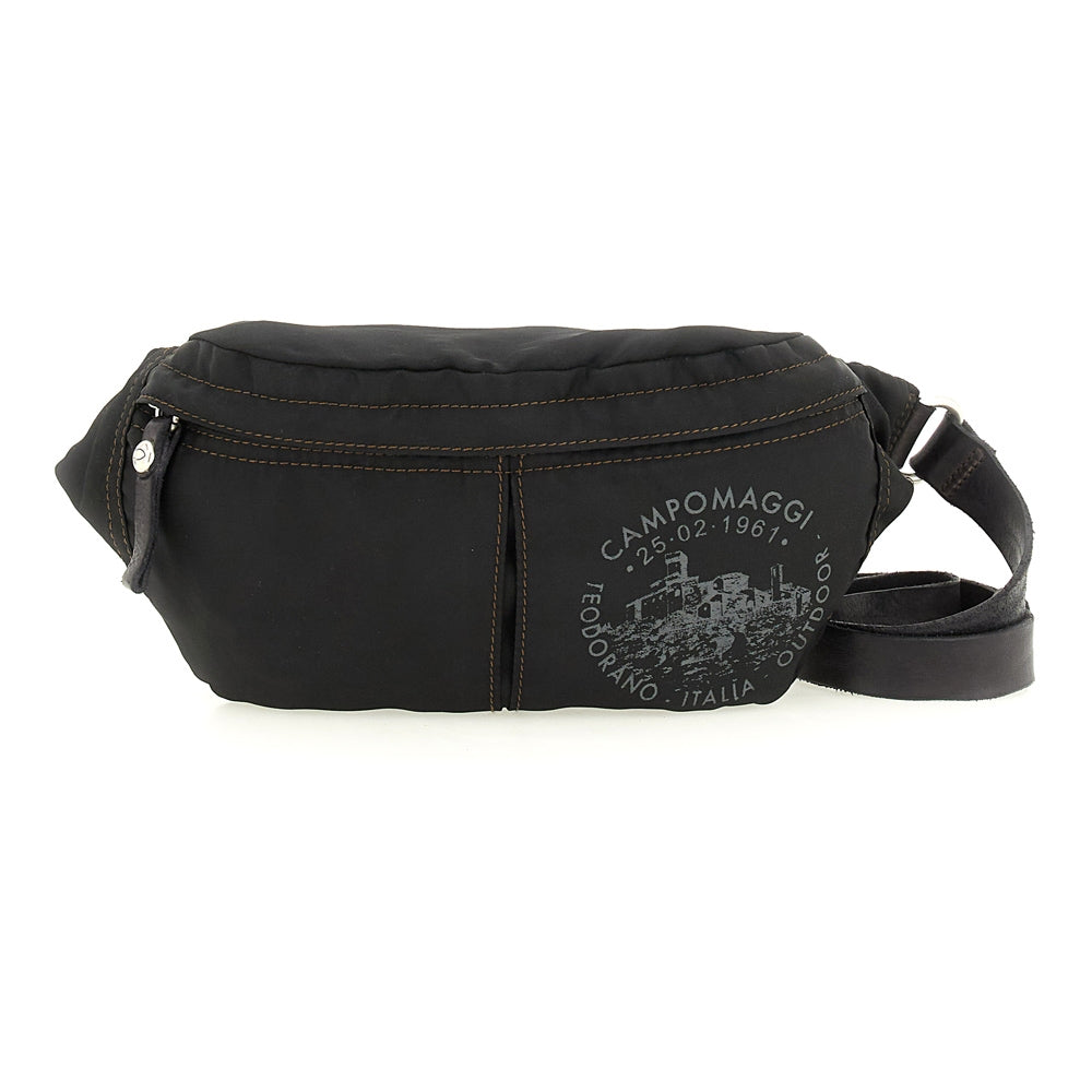 etna waist bag nylon+cow BLACK +D. GREY