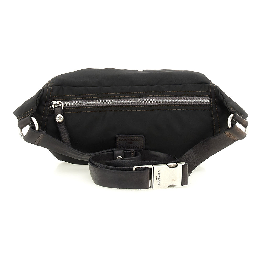 etna waist bag nylon+cow BLACK +D. GREY