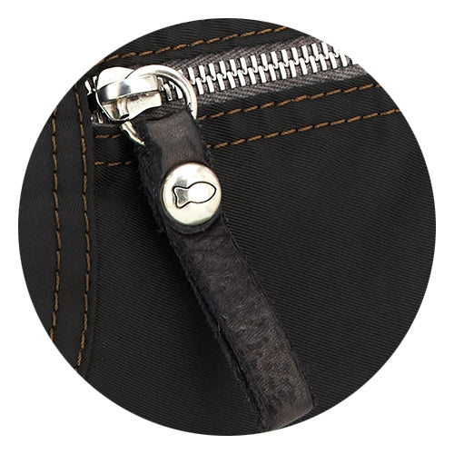 etna waist bag nylon+cow BLACK +D. GREY