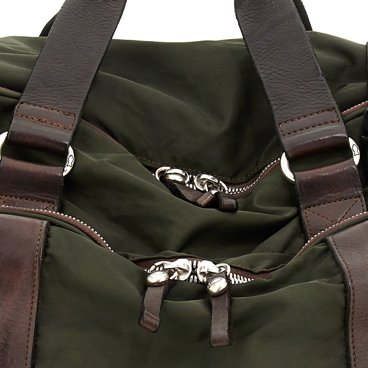 gran sasso weekend bag nylon MILITARY+BROWN