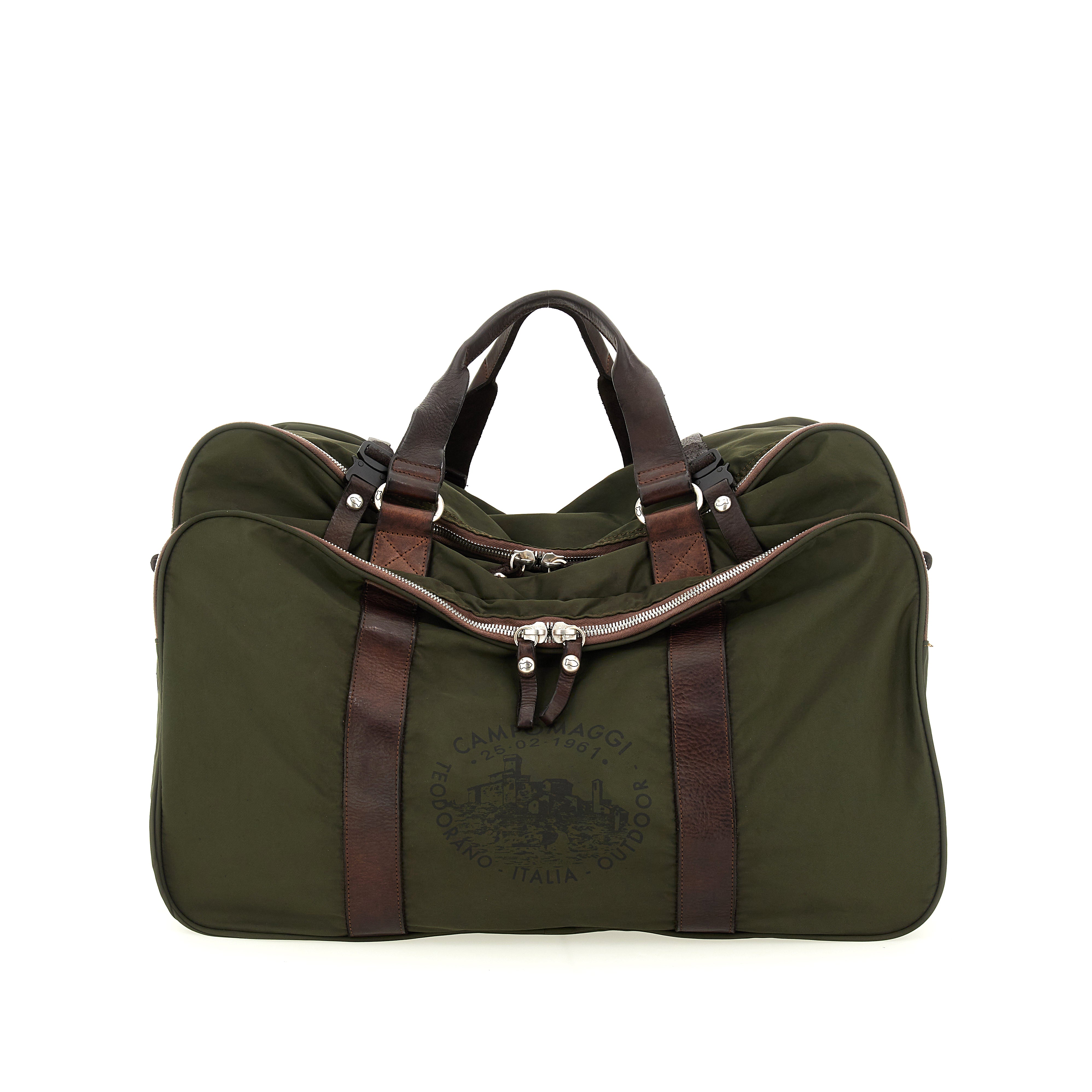 gran sasso weekend bag nylon MILITARY+BROWN
