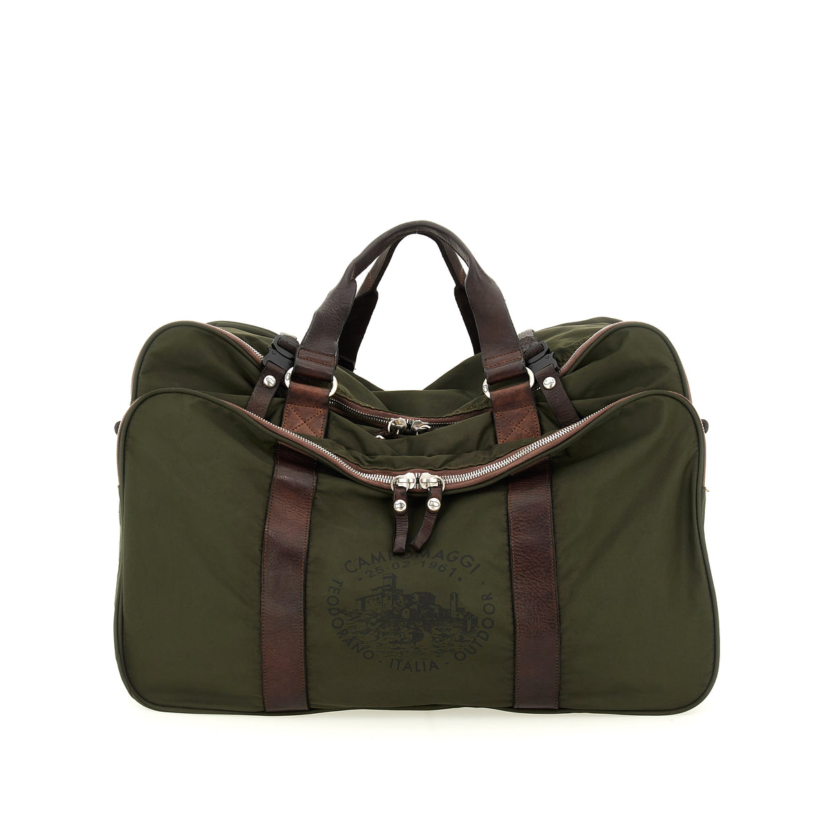 gran sasso weekend bag nylon MILITARY+BROWN