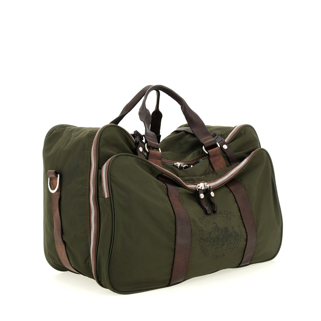 gran sasso weekend bag nylon MILITARY+BROWN