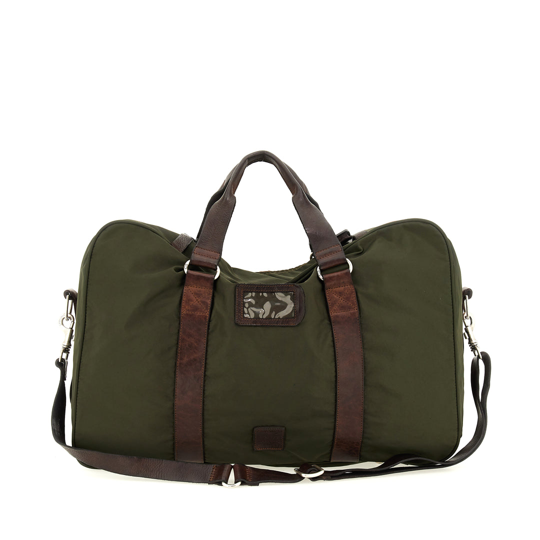 gran sasso weekend bag nylon MILITARY+BROWN