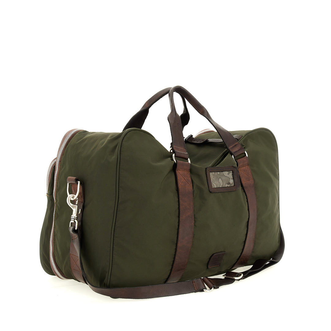 gran sasso weekend bag nylon MILITARY+BROWN