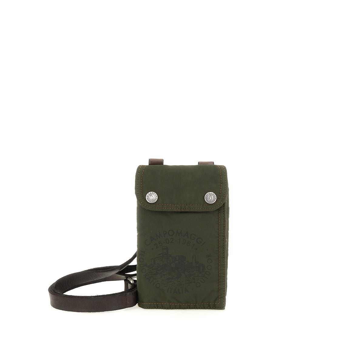 bermina phone holder nylon+cow MILITARY+BROWN