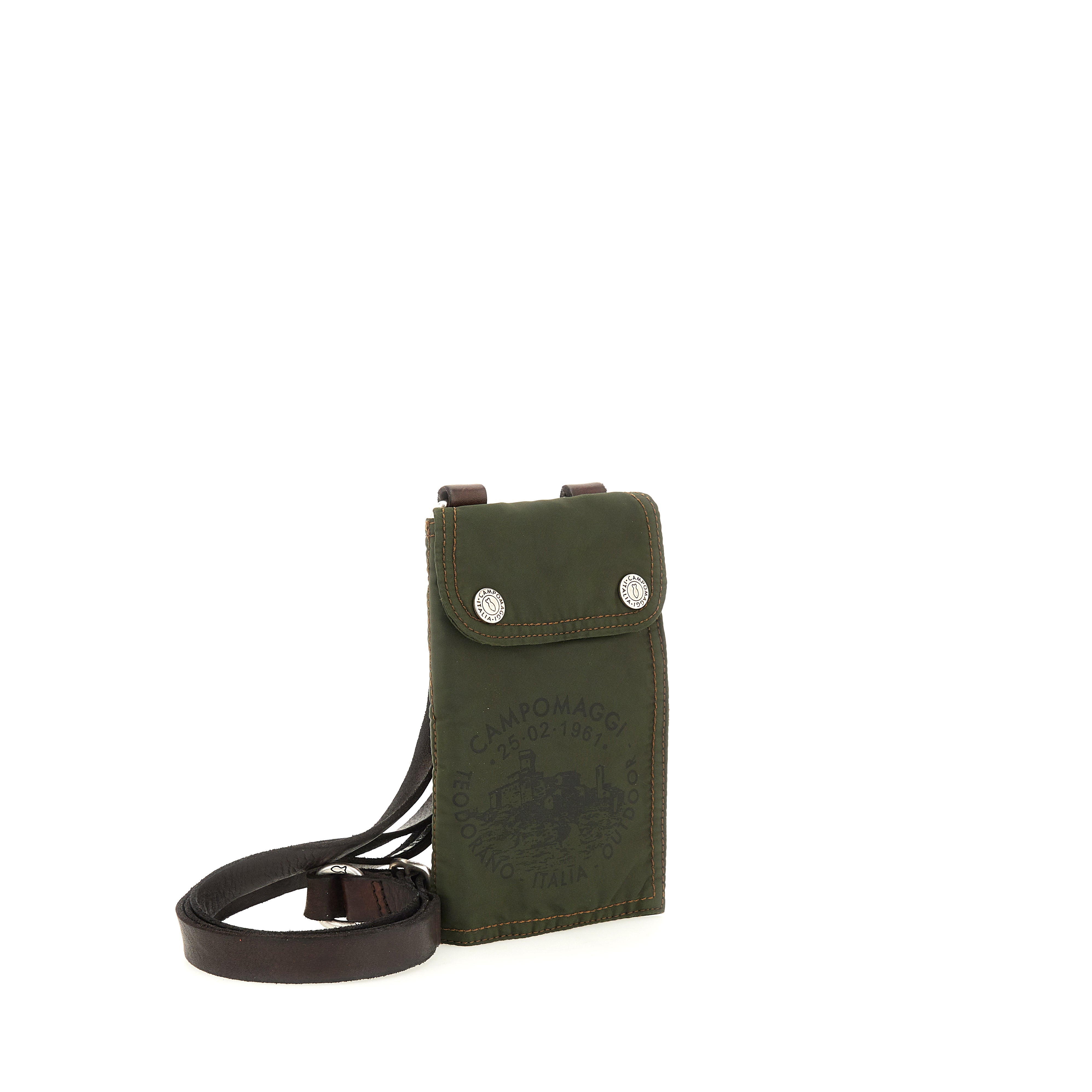 bermina phone holder nylon+cow MILITARY+BROWN