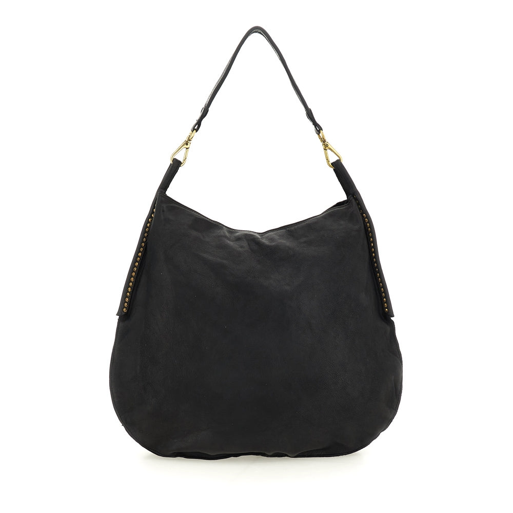 Luana shoulder bag cow+studs BLACK