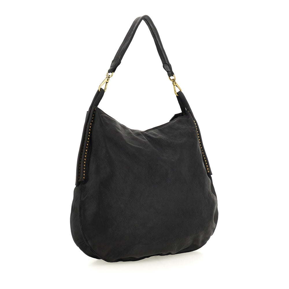 Luana shoulder bag cow+studs BLACK
