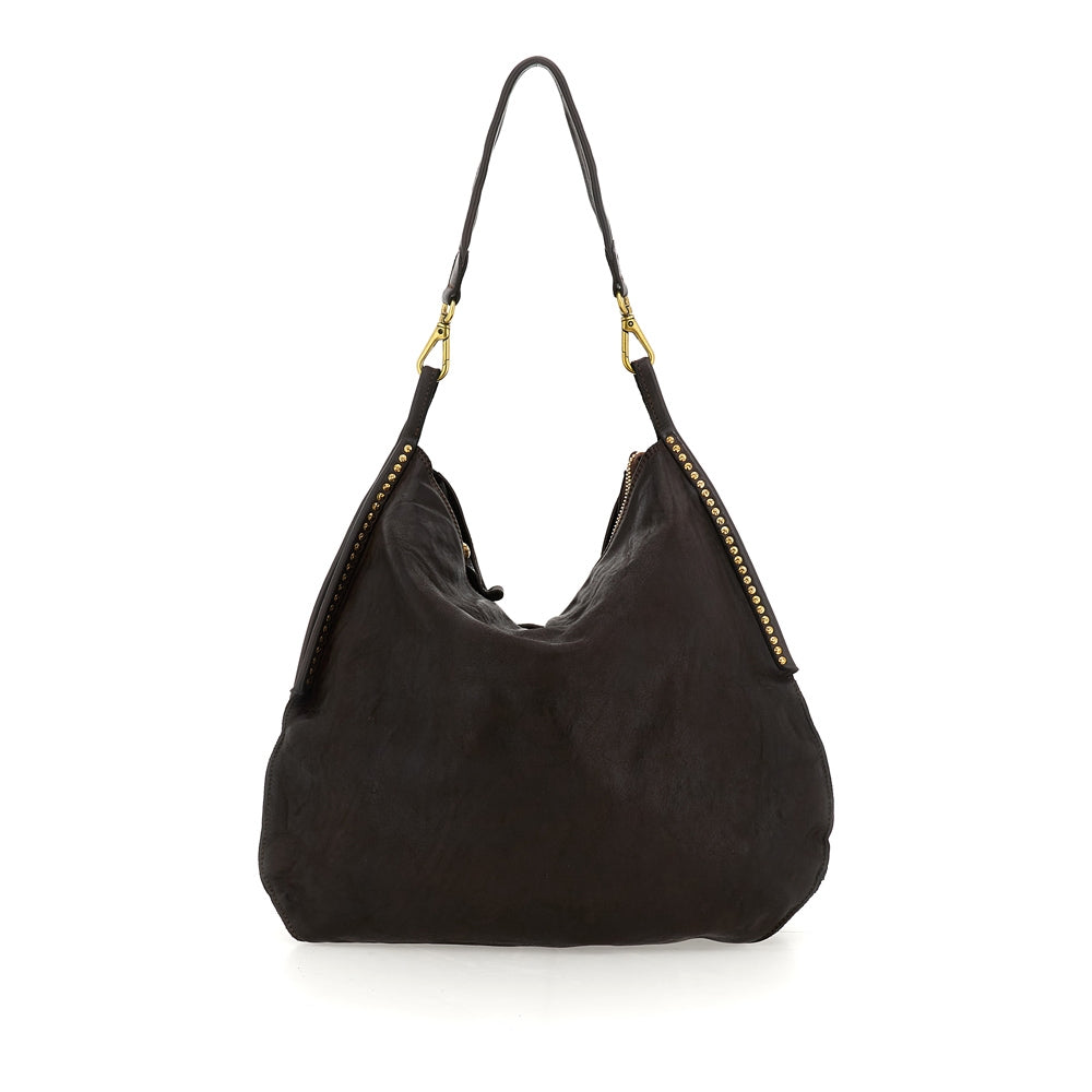 Luana shoulder bag cow+studs BROWN