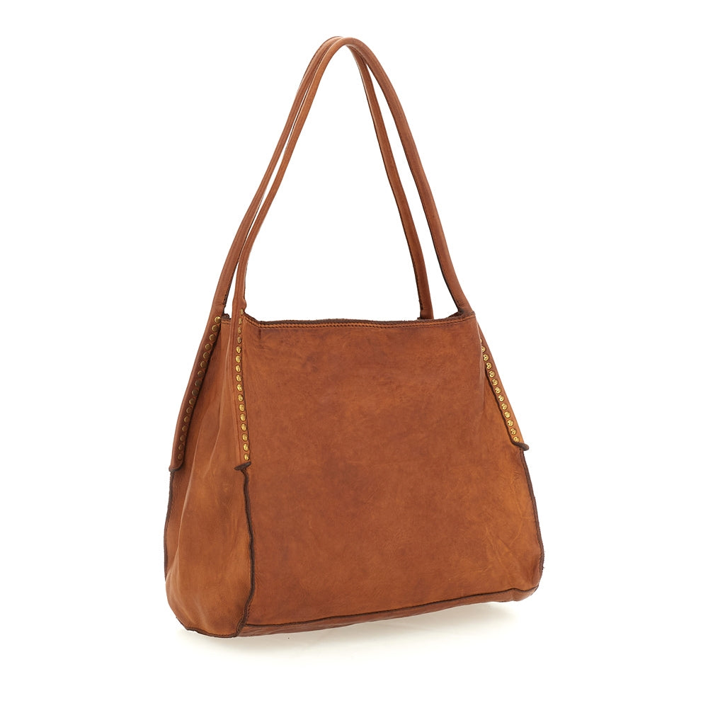 Viola shopping cow+studs COGNAC