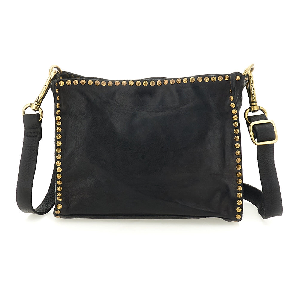 Agata shoulder bag cow+studs BLACK