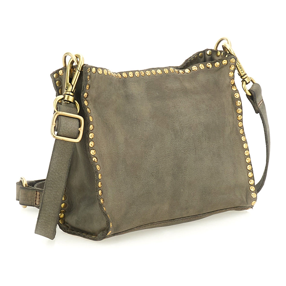 Agata shoulder bag cow+studs CEMENT