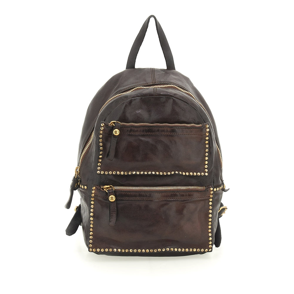 Claudia backpack cow+studs BROWN