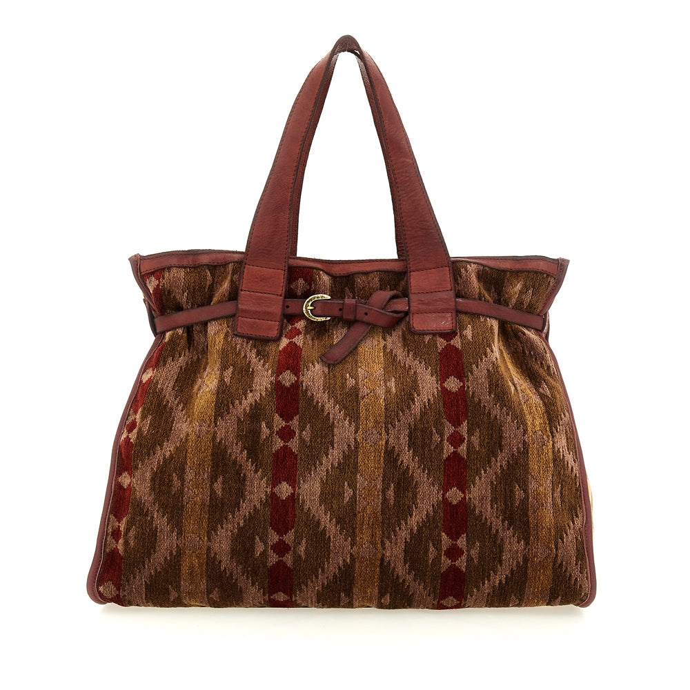 Patrizia shopping kilim velvet+cow BROWN