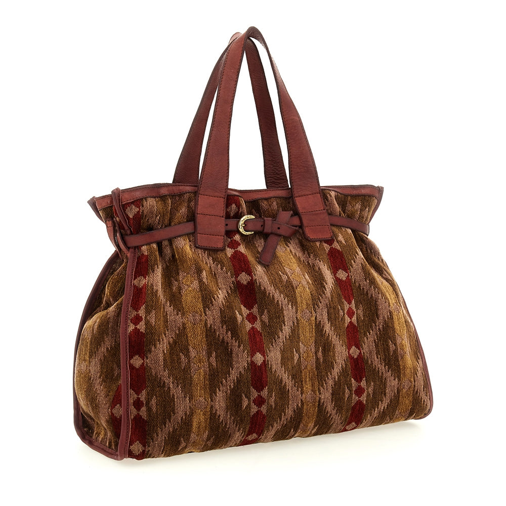 Patrizia shopping kilim velvet+cow BROWN