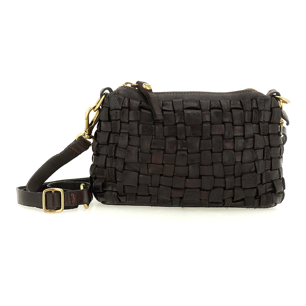 shoulder bag woven cow BROWN