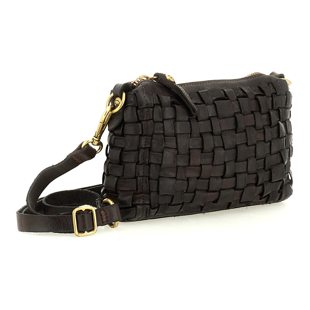 shoulder bag woven cow BROWN