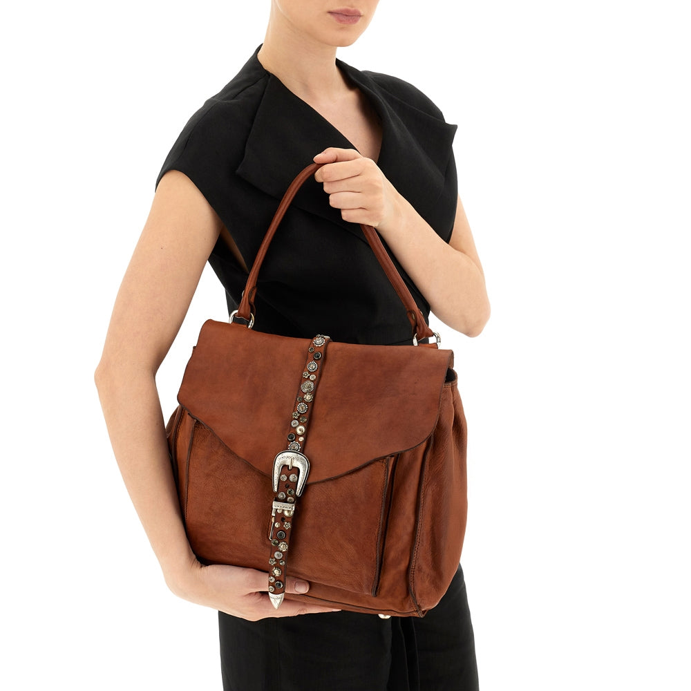 Emilia shoulder bag COGNAC