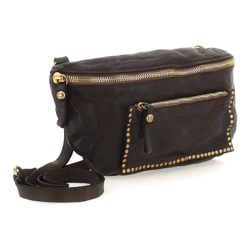 Nicole shoulder bag cow+studs BROWN