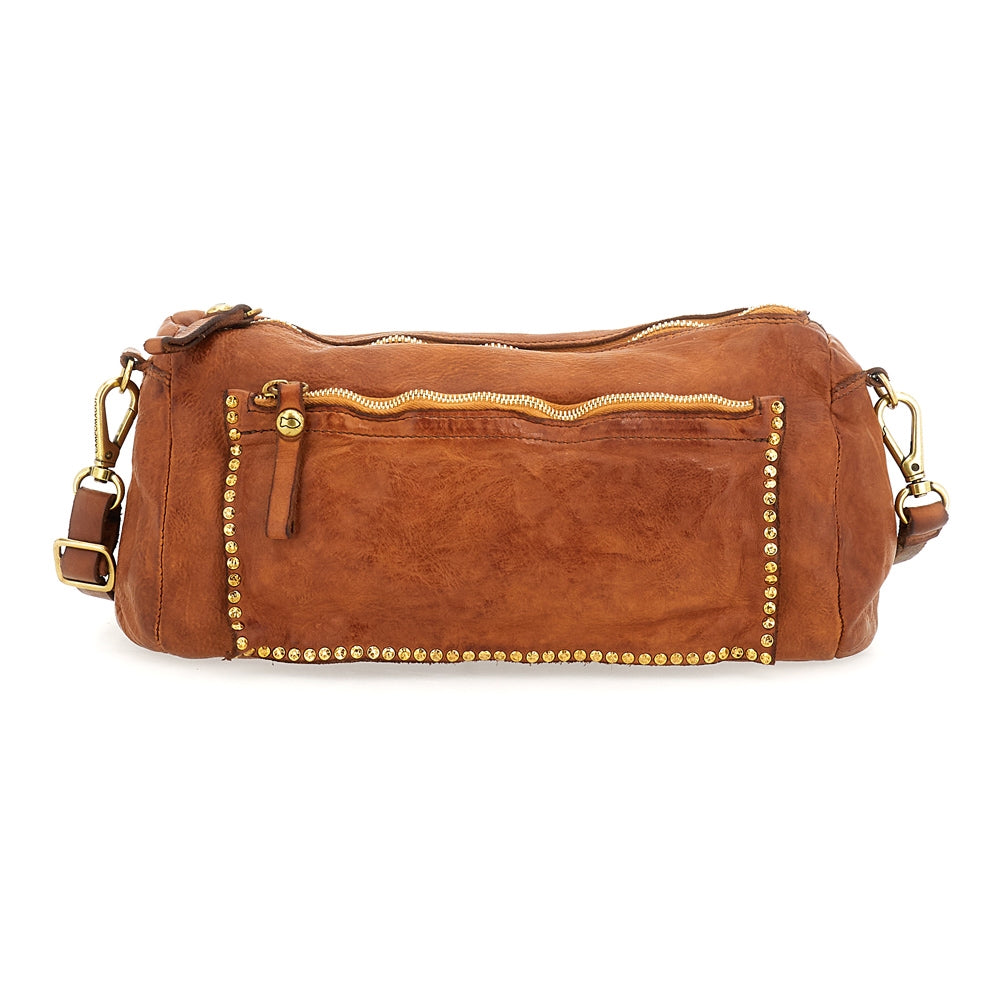 Emma crossbody bag cow+studs COGNAC