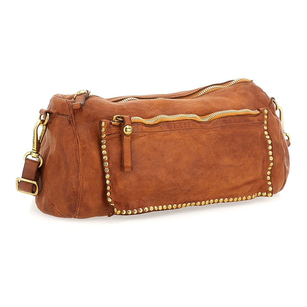 Emma crossbody bag cow+studs COGNAC