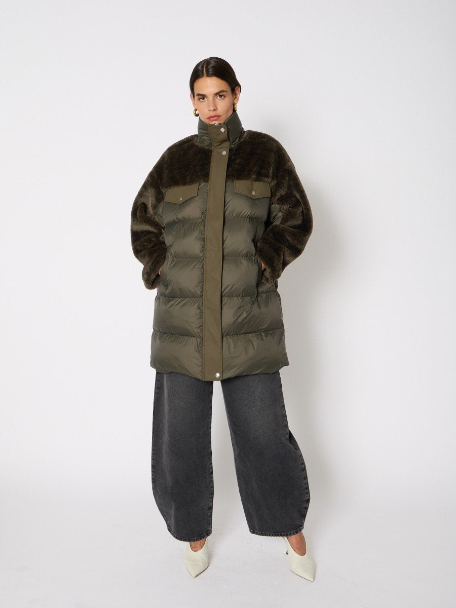 Parka trench w fur KHAKI