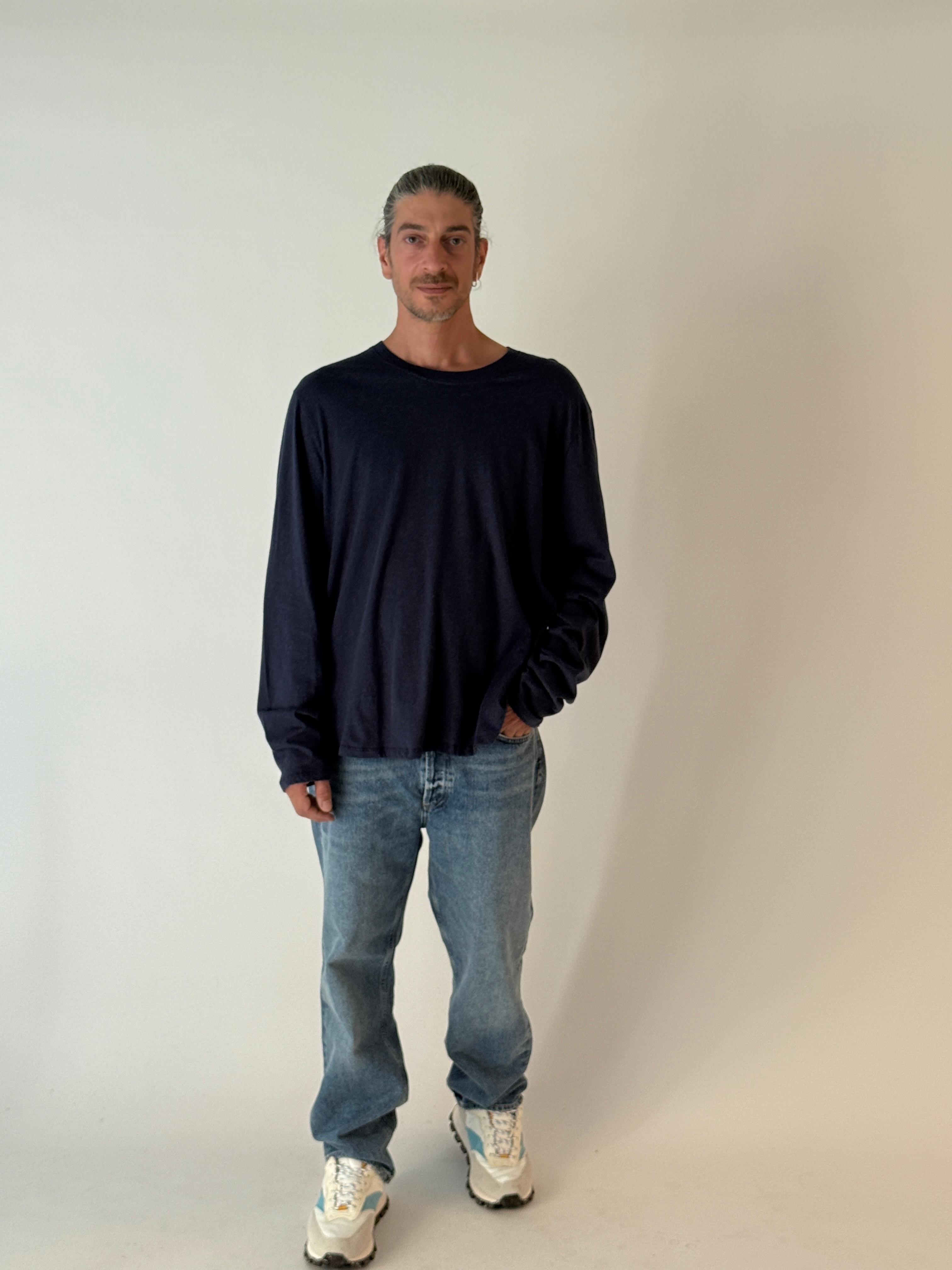 Round neck long sleeves BLEU SAPHIR