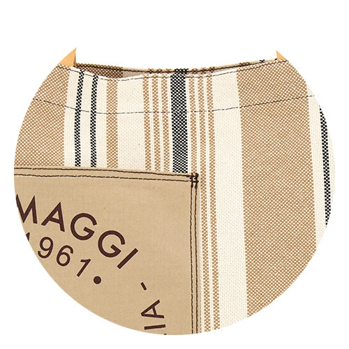 Shopping bag fabric+print BROWN