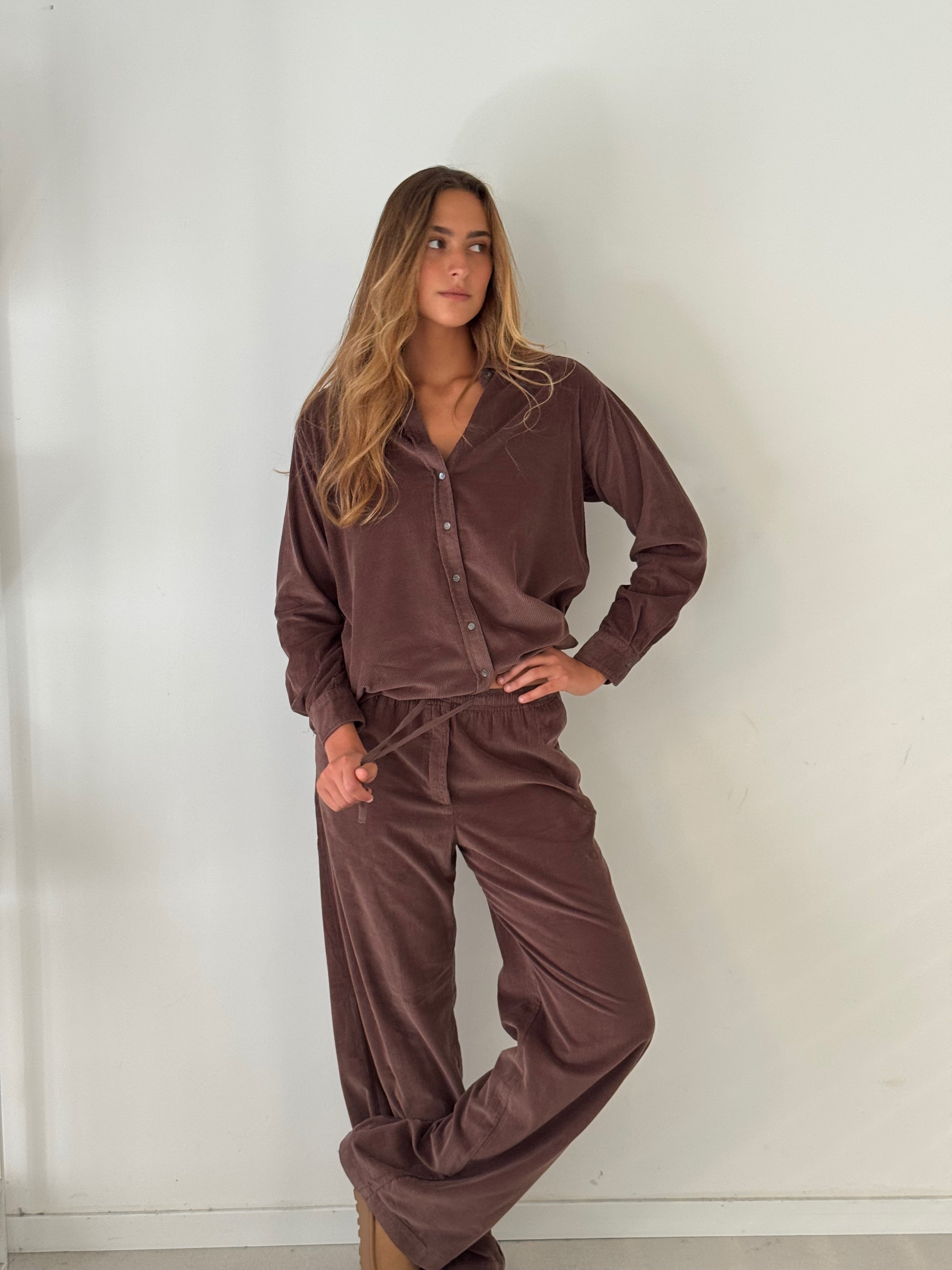 Plumiel woven pant CHOCOLATE