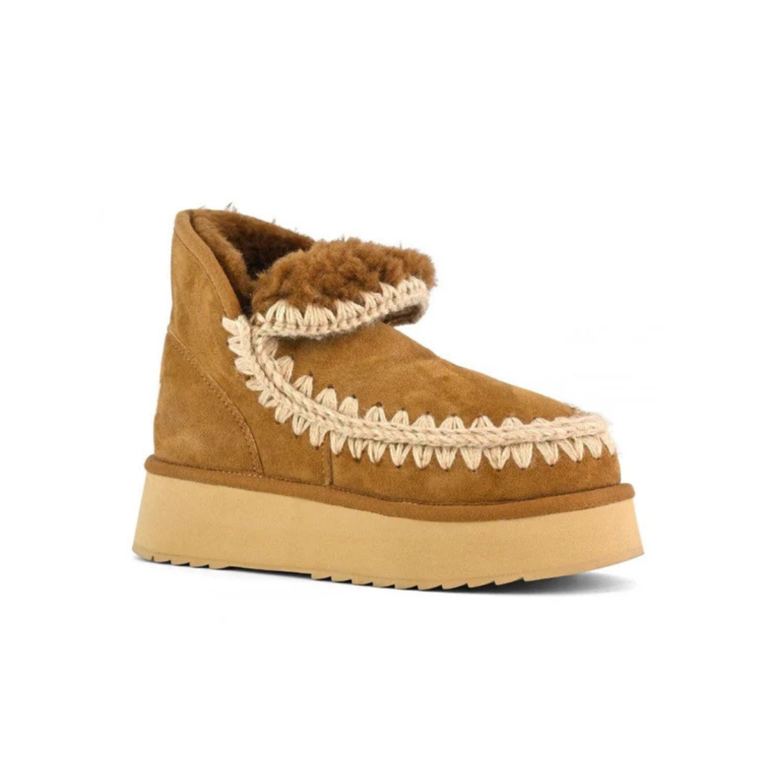 Mini eskimo platform boot COGNAC