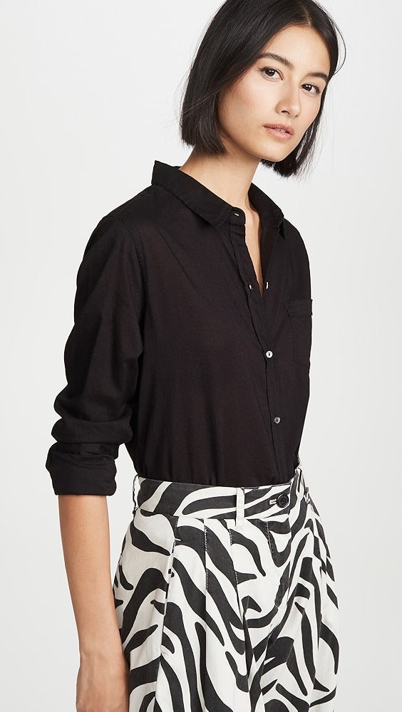 Cotton voile nl shirt BLACK