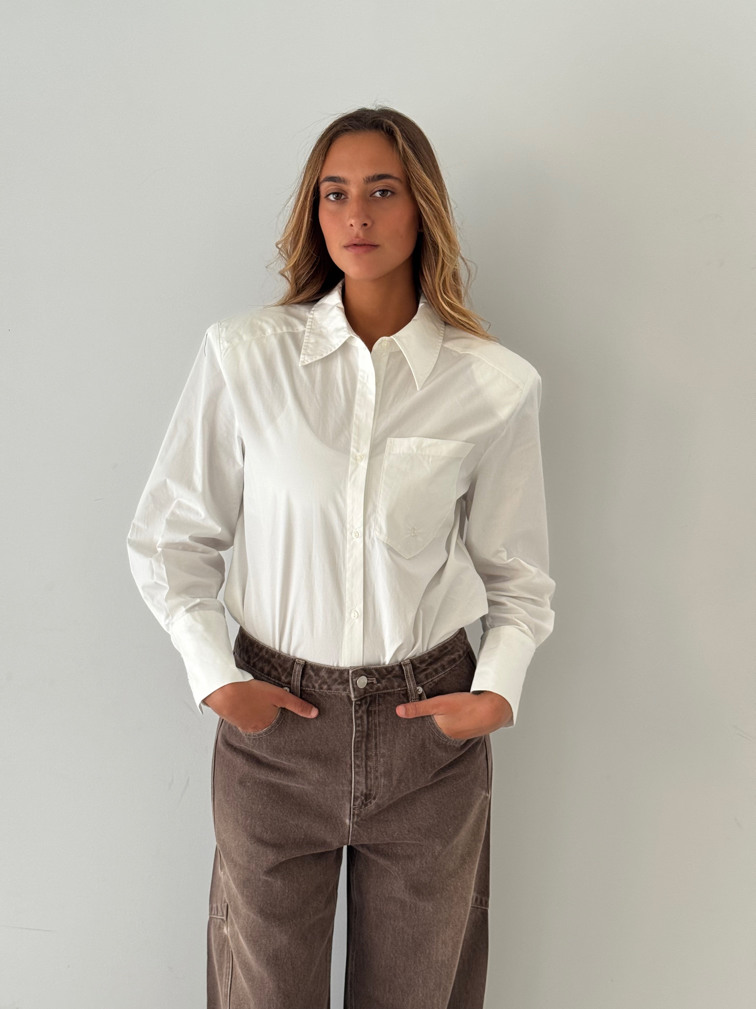 Oversized button up shirt WHITE